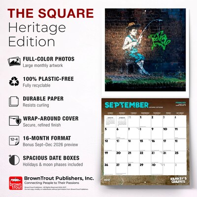 2027 BrownTrout Banksy's Graffiti 12" x 12" Monthly Wall Calendar (9798330713011)