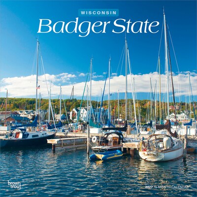 2027 BrownTrout Wisconsin Places 12 x 12 Monthly Wall Calendar (9798330714636)