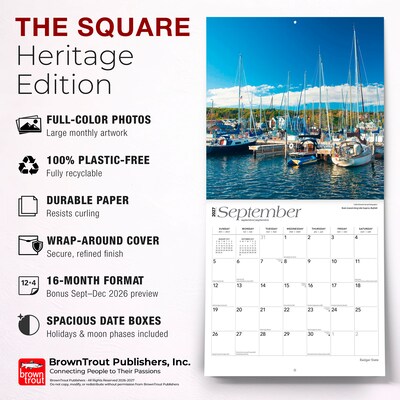 2027 BrownTrout Wisconsin Places 12" x 12" Monthly Wall Calendar (9798330714636)