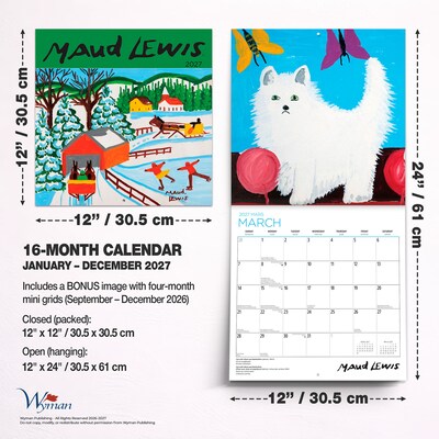 2027 BrownTrout Maud Lewis AGNS 12" x 12" Monthly Wall Calendar (9781525617546)