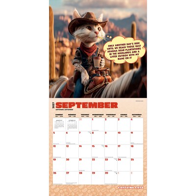 2027 BrownTrout Caffeine Cats 12" x 12" Monthly Wall Calendar (9798330714711)