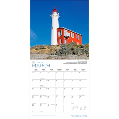 2027 BrownTrout Lighthouses of Canada 12" x 12" Monthly Wall Calendar (9781525617478)