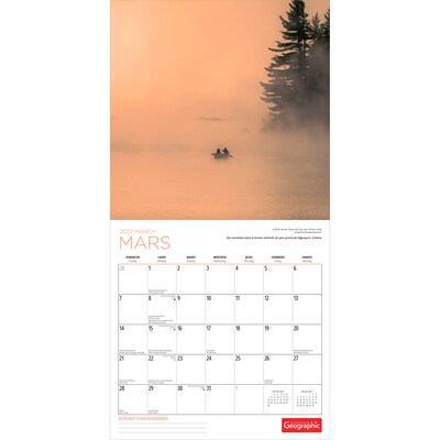 2027 BrownTrout Canadian Geographic Scenes 12" x 12" Monthly Wall Calendar (9781525617416)