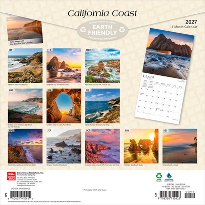 2027 BrownTrout California Coast 12 x 12 Monthly Wall Calendar (9798330710423)