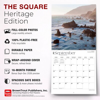 2027 BrownTrout California Coast 12" x 12" Monthly Wall Calendar (9798330710423)