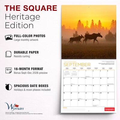 2027 BrownTrout Canadian Geographic Moose 12" x 12" Monthly Wall Calendar (9781525617560)