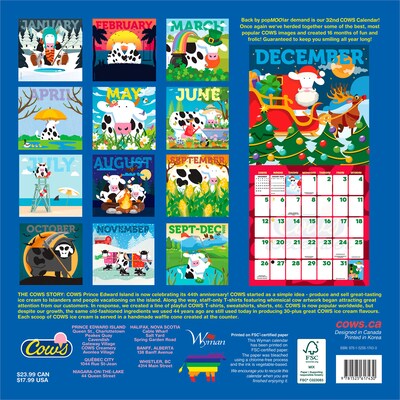 2027 BrownTrout Cows Creamery 12 x 12 Monthly Wall Calendar (9781525617430)