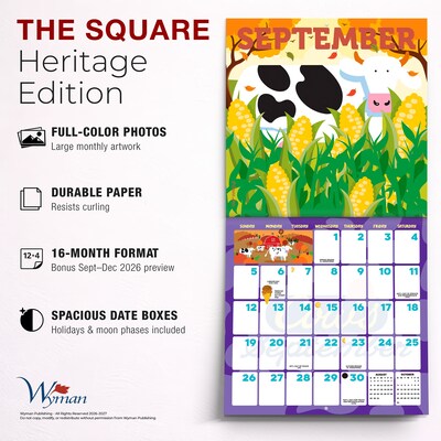 2027 BrownTrout Cows Creamery 12" x 12" Monthly Wall Calendar (9781525617430)