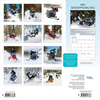 2027 BrownTrout Snowmobiling 12 x 12 Monthly Wall Calendar (9781525617768)