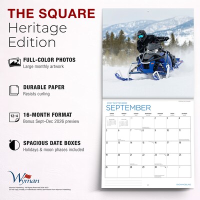 2027 BrownTrout Snowmobiling 12" x 12" Monthly Wall Calendar (9781525617768)