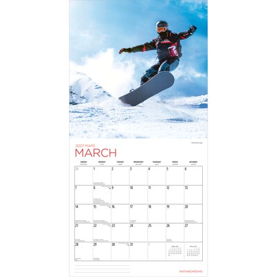 2027 BrownTrout Snowboarding 12" x 12" Monthly Wall Calendar (9781525617751)