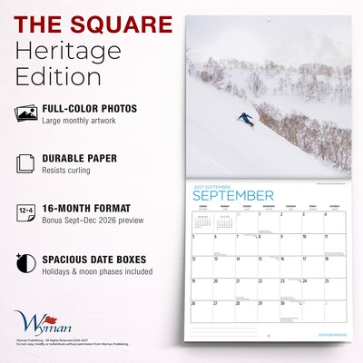 2027 BrownTrout Snowboarding 12" x 12" Monthly Wall Calendar (9781525617751)