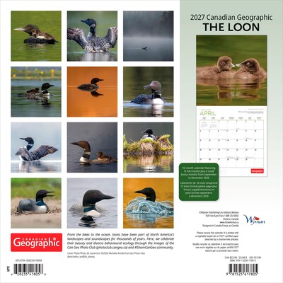 2027 BrownTrout Canadian Geographic The Loon 12 x 12 Monthly Wall Calendar (9781525617805)