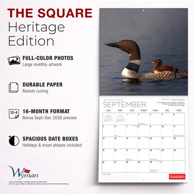 2027 BrownTrout Canadian Geographic The Loon 12" x 12" Monthly Wall Calendar (9781525617805)