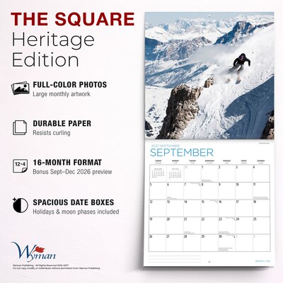 2027 BrownTrout Skiing 12" x 12" Monthly Wall Calendar (9781525617744)