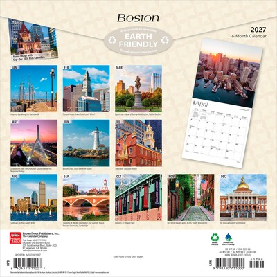 2027 BrownTrout Boston 12 x 12 Monthly Wall Calendar (9798330711000)