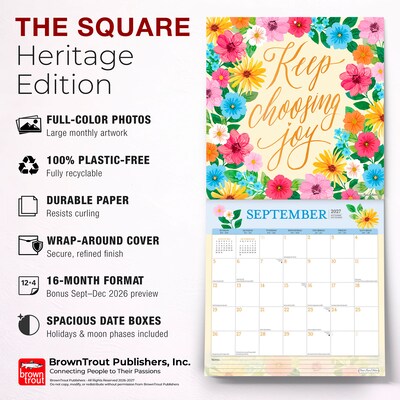2027 BrownTrout Bonnie Marcus 12" x 12" Monthly Wall Calendar (9798330713080)