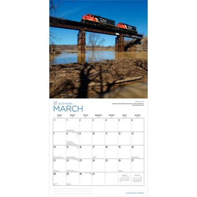 2027 BrownTrout Canadian Trains 12" x 12" Monthly Wall Calendar (9781525617362)