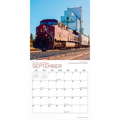 2027 BrownTrout Canadian Trains 12" x 12" Monthly Wall Calendar (9781525617362)