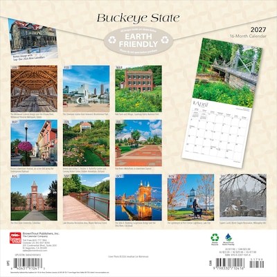 2027 BrownTrout Ohio Places 12 x 12 Monthly Wall Calendar (9798330710416)