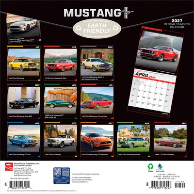 2027 BrownTrout Ford Mustang 12 x 12 Monthly Wall Calendar (9798330713257)