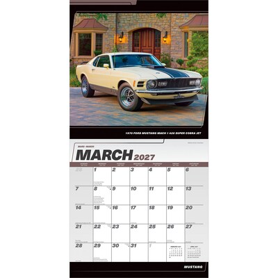 2027 BrownTrout Ford Mustang 12" x 12" Monthly Wall Calendar (9798330713257)