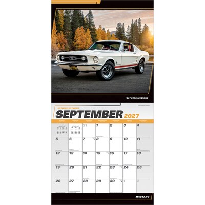 2027 BrownTrout Ford Mustang 12" x 12" Monthly Wall Calendar (9798330713257)