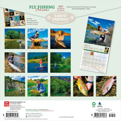 2027 BrownTrout Fly Fishing Dreams 12 x 12 Monthly Wall Calendar (9798330713233)