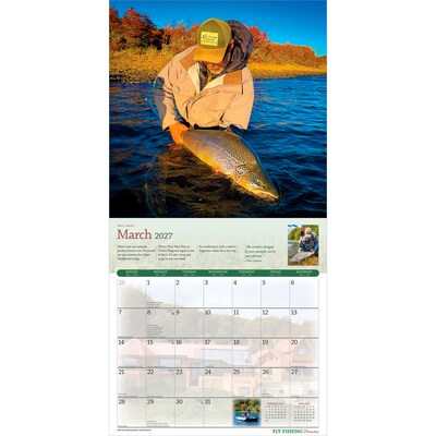 2027 BrownTrout Fly Fishing Dreams 12" x 12" Monthly Wall Calendar (9798330713233)