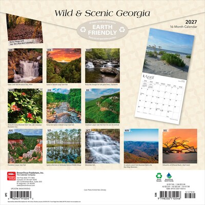 2027 BrownTrout Georgia Wild & Scenic 12 x 12 Monthly Wall Calendar (9798330710546)