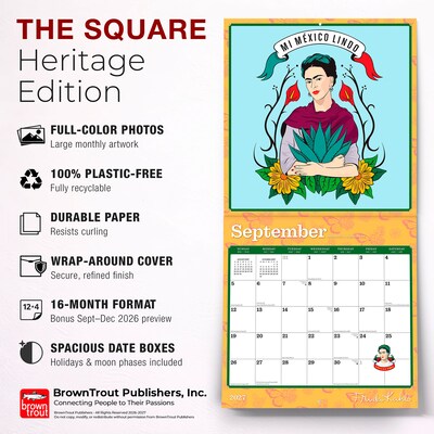 2027 BrownTrout Frida Kahlo 12" x 12" Monthly Wall Calendar (9798330715336)