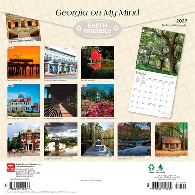 2027 BrownTrout Georgia on My Mind 12 x 12 Monthly Wall Calendar (9798330710539)