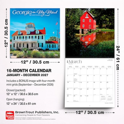 2027 BrownTrout Georgia on My Mind 12" x 12" Monthly Wall Calendar (9798330710539)