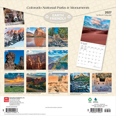 2027 BrownTrout Colorado National Parks & Monuments 12 x 12 Monthly Wall Calendar (9798330710461)