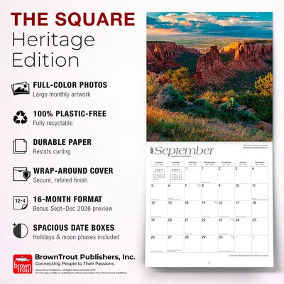 2027 BrownTrout Colorado National Parks & Monuments 12" x 12" Monthly Wall Calendar (9798330710461)
