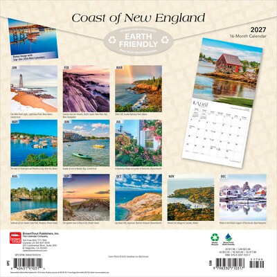 2027 BrownTrout Coast of New England 12 x 12 Monthly Wall Calendar (9798330710317)