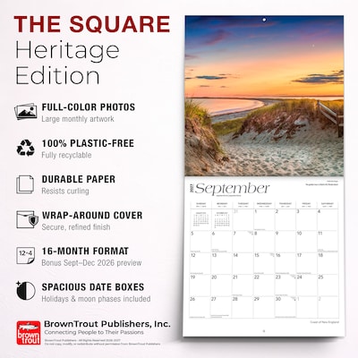 2027 BrownTrout Coast of New England 12" x 12" Monthly Wall Calendar (9798330710317)