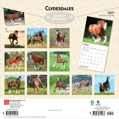 2027 BrownTrout Clydesdales 12 x 12 Monthly Wall Calendar (9798330711963)