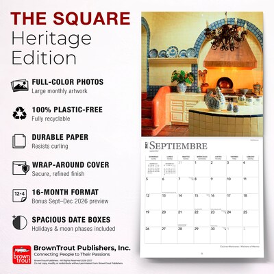 2027 BrownTrout Cocinas Mexicanas Kitchens of Mexico 12" x 12" Monthly Wall Calendar (9798330711055)