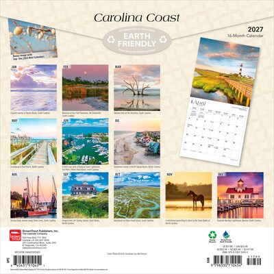 2027 BrownTrout Carolina Coast 12 x 12 Monthly Wall Calendar (9798330710454)