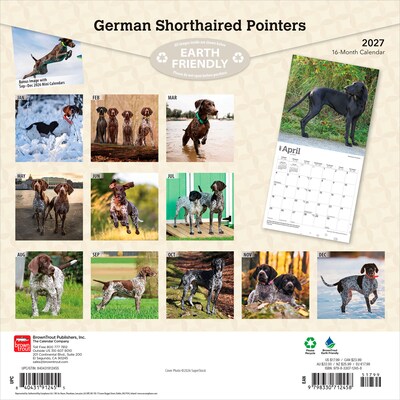 2027 BrownTrout German Shorthaired Pointers 12 x 12 Monthly Wall Calendar (9798330712458)