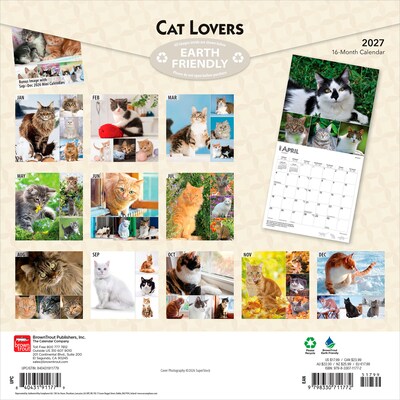 2027 BrownTrout Cat Lovers 12 x 12 Monthly Wall Calendar (9798330711772)