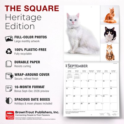 2027 BrownTrout Cat Lovers 12" x 12" Monthly Wall Calendar (9798330711772)