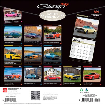 2027 BrownTrout Dodge Charger 12 x 12 Monthly Wall Calendar (9798330713196)