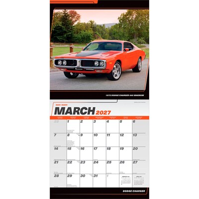 2027 BrownTrout Dodge Charger 12" x 12" Monthly Wall Calendar (9798330713196)