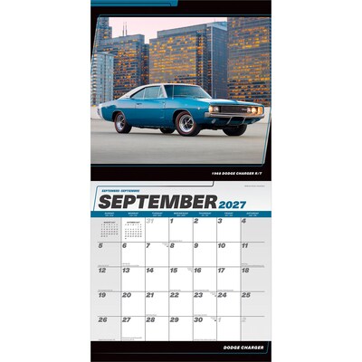 2027 BrownTrout Dodge Charger 12" x 12" Monthly Wall Calendar (9798330713196)