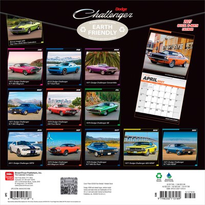 2027 BrownTrout Dodge Challenger 12 x 12 Monthly Wall Calendar (9798330713189)