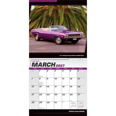 2027 BrownTrout Dodge Challenger 12" x 12" Monthly Wall Calendar (9798330713189)