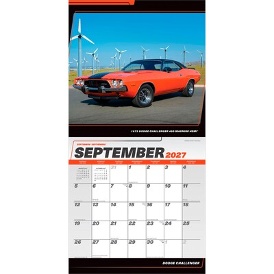 2027 BrownTrout Dodge Challenger 12" x 12" Monthly Wall Calendar (9798330713189)