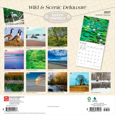 2027 BrownTrout Delaware Wild & Scenic 12 x 12 Monthly Wall Calendar (9798330714179)